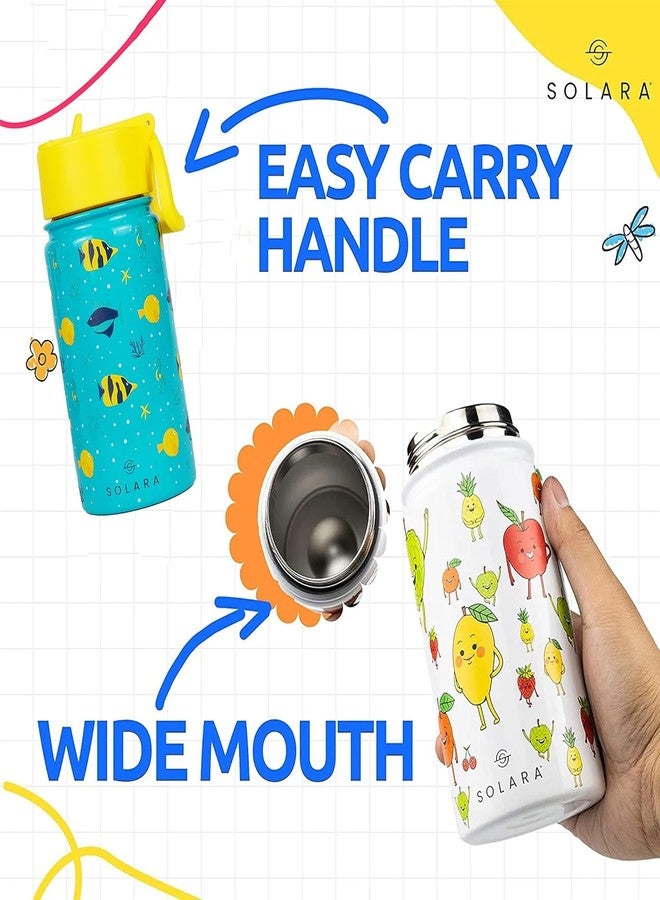 SOLARA Amazi Kids Insulated Water Bottle for Kids 450ml, Kids Water Bottle, Sipper Bottle for Kids, Thermosteel Kids Bottles, Stainless Steel Water Bottles for Kids, Straw Bottle for Kids, Fish - Image 3